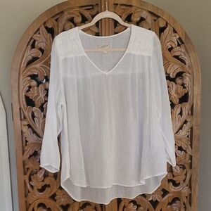 Current/Elliott White V-Neck Blouse